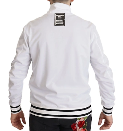 Pre-owned Dolce & Gabbana White Dg D.n.a. Zipper Stretch Sweater