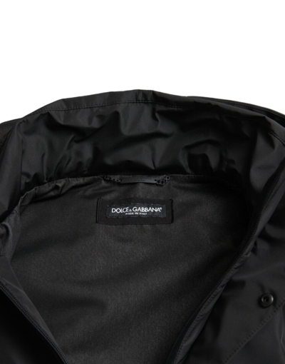 Pre-owned Dolce & Gabbana Jacket Black Polyester Logo Plaque Hooded It48/us38/m 1880usd