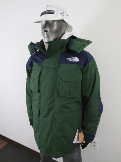 Pre-owned The North Face Mens  Coldworks Down Parka Insulated Winter Jacket - Pine Needle In Pine Needle Green / Summit Navy Blue / Tnf White