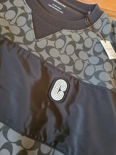 Pre-owned Coach Limited Edition  Men Sweatshirt Blue Size 2xl Embroid Logo