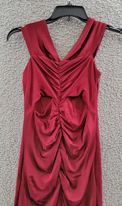 Pre-owned Et Ochs Everly Off The Shoulder Midi Dress Women's 8 Crimson Side Zip Closure In Red