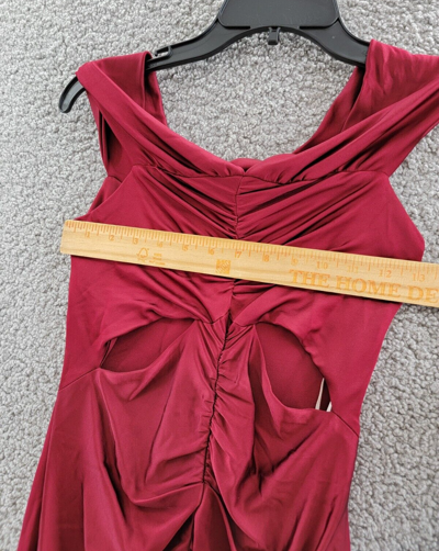 Pre-owned Et Ochs Everly Off The Shoulder Midi Dress Women's 4 Crimson High/low Hem S/s In Red