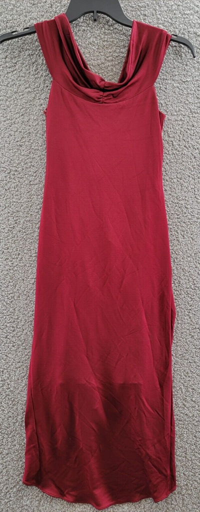 Pre-owned Et Ochs Everly Off The Shoulder Midi Dress Women's 8 Crimson Side Zip Closure In Red