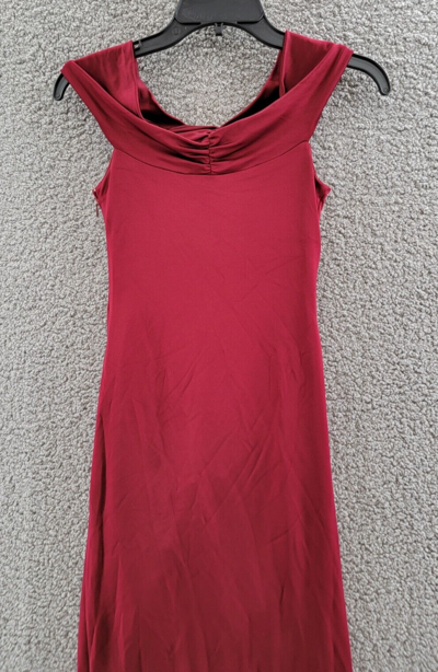 Pre-owned Et Ochs Everly Off The Shoulder Midi Dress Women's 4 Crimson High/low Hem S/s In Red