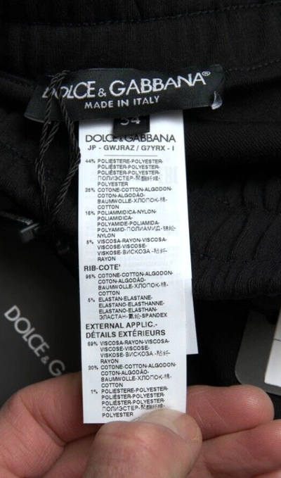 Pre-owned Dolce & Gabbana Pants Black Cotton Slim Stretch Jogger Men It54/xl Rrp 1190usd