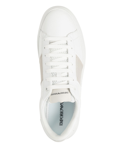 Pre-owned Emporio Armani Sneakers Men X4x570xn840t850 White Leather Logo Detail Shoes
