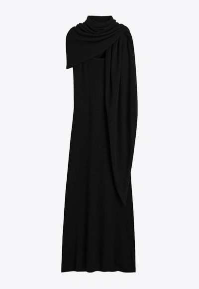 Shop Totême Cashmere Shawl Maxi Dress In Black