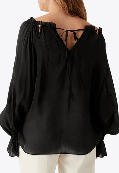Shop Aje Charm Le Corsaire Off-shoulder Top In Black