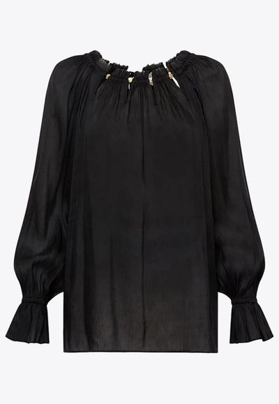 Shop Aje Charm Le Corsaire Off-shoulder Top In Black