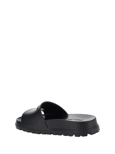 Shop Prada Sandals In Nero