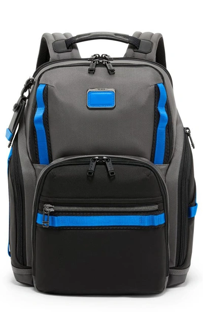 Shop Tumi Search Nylon Backpack In Grey/ Blue