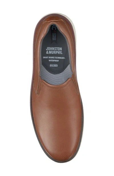 Shop Johnston & Murphy Xc4 Foust Waterproof Slip-on Sneaker In Mahogany Tumbled Waterproof Fu