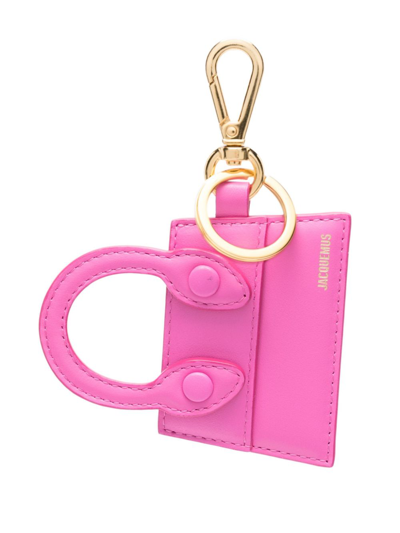 Shop Jacquemus Pink Chiquito Leather Keyring