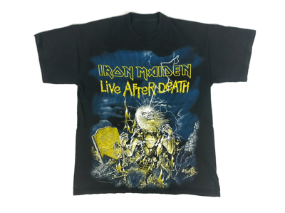 Pre-owned Band Tees X Iron Maiden - Live After Death Vintage T-shirt 1985 In Black