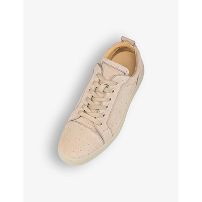 Shop Christian Louboutin Louis Junior Suede Low-top Trainers In Leche