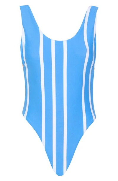 Shop Maaji Sail Stripe Claire One-piece Swimsuit In Blue