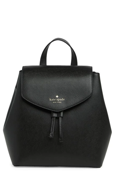 Shop Kate Spade Lizzie Medium Flap Backpack In Black