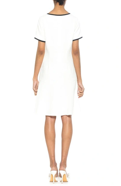 Shop Alexia Admor Brecken Short Sleeve Tweed Dress In Ivory