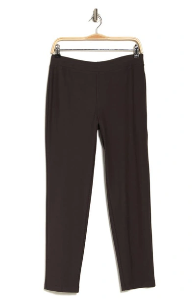 Shop Eileen Fisher Slim Ankle Stretch Crepe Pants In Espresso