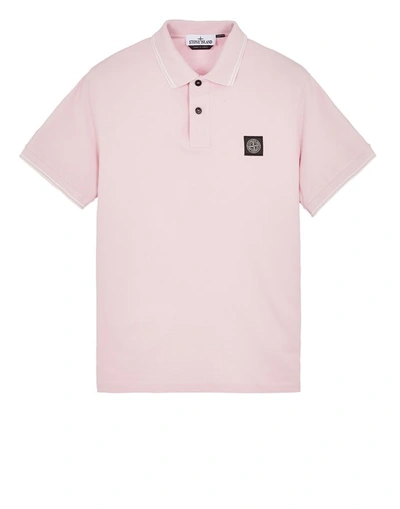 Shop Stone Island Polo Rose Coton, Élasthanne In Pink