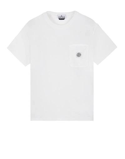 Shop Stone Island T-shirt Manches Courtes Blanc Coton In White