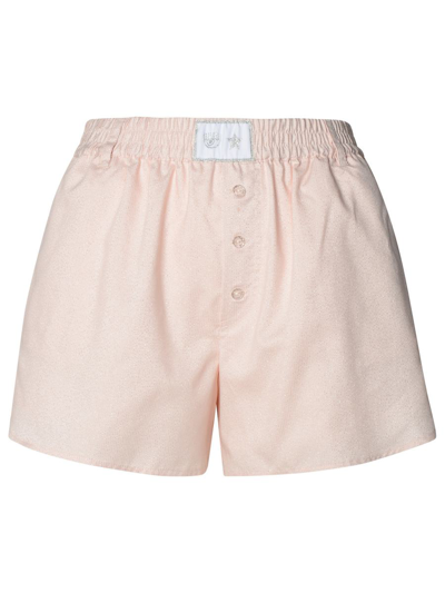 Shop Chiara Ferragni Pink Viscose Blend Shorts