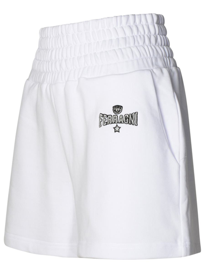 Shop Chiara Ferragni White Cotton Shorts