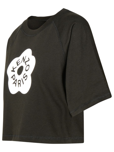 Shop Kenzo Crop T-shirt In Black Cotton