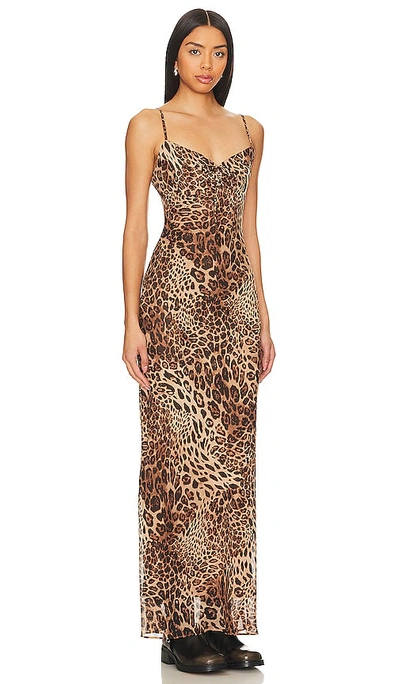 Superdown Dexi Maxi Dress In 棕色豹纹