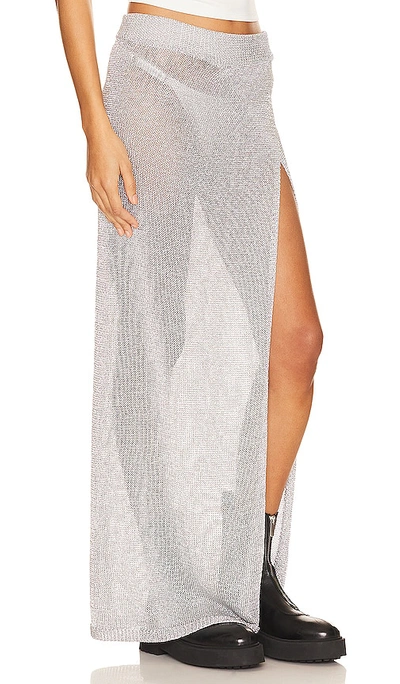 Shop Superdown Keva Wrap Maxi Skirt In 金属银色