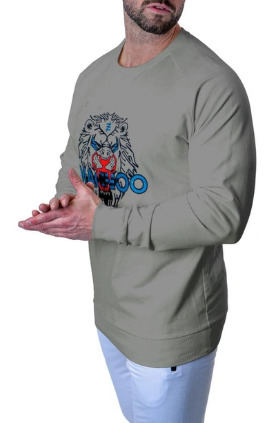 Shop Maceoo Majestic Stretch Cotton Sweatshirt In Grey