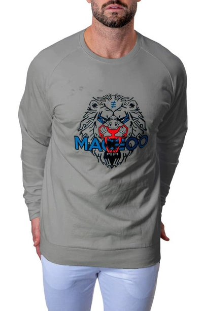 Shop Maceoo Majestic Stretch Cotton Sweatshirt In Grey