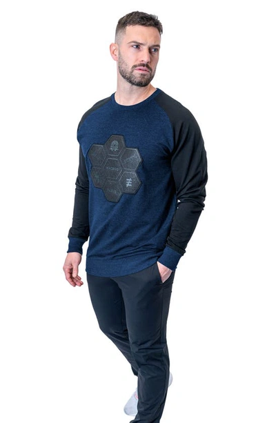 Maceoo Hive Mind Appliqué Sweater In Blue