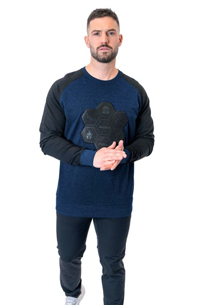 Shop Maceoo Hive Mind Appliqué Sweater In Blue