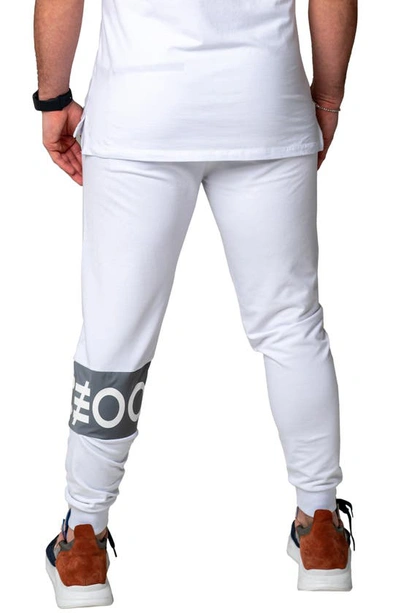 Shop Maceoo Insignia Stretch Cotton Joggers In White