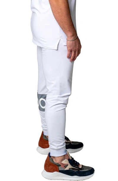 Shop Maceoo Insignia Stretch Cotton Joggers In White