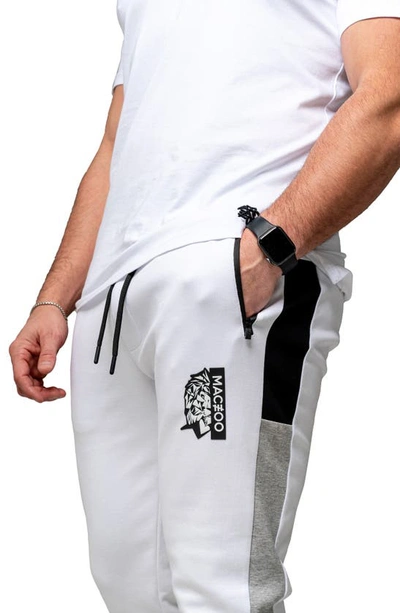 Shop Maceoo Legendary Stretch Cotton Joggers In White