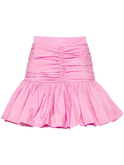 Shop Patou Recycled Faille Flounce Miniskirt In ピンク