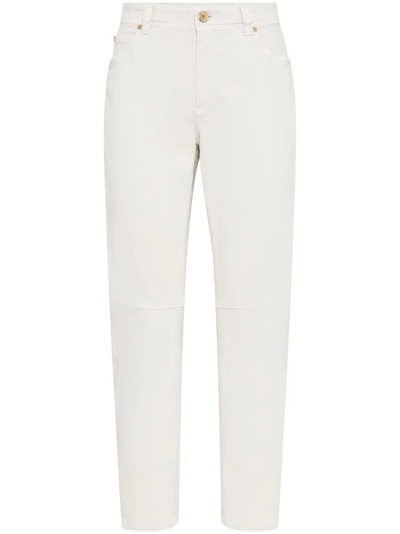 Shop Brunello Cucinelli Dyed Jeans In White