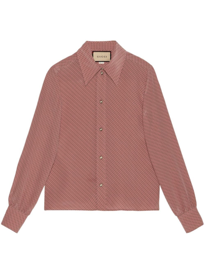 Shop Gucci Print Shirt In Pink