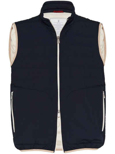 Shop Brunello Cucinelli Lightweight Padded Vest In Blue