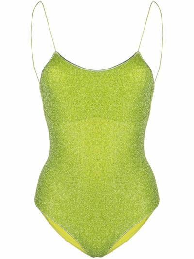 Shop Oseree `lumiere Maillot` One-piece Swimsuit In Green