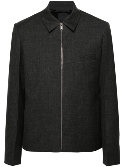 Shop Givenchy Shirt Jacket In Gray