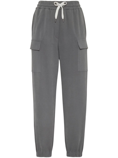 Shop Brunello Cucinelli Track Pants In Gray