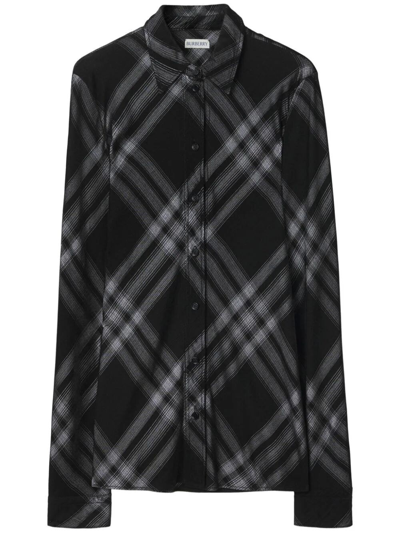 Shop Burberry Checked Shirt In Multi