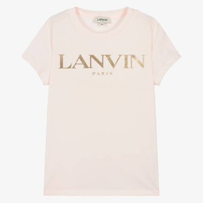 Shop Lanvin Teen Girls Pink Organic Cotton T-shirt