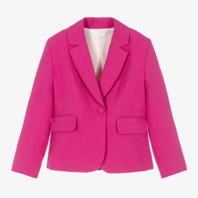 Shop Chloé Teen Girls Pink Linen & Cotton Blazer