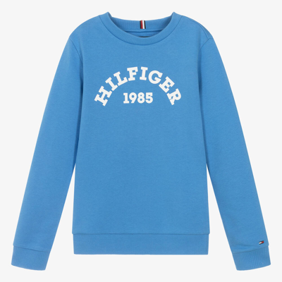 Shop Tommy Hilfiger Teen Boys Blue Cotton Sweatshirt