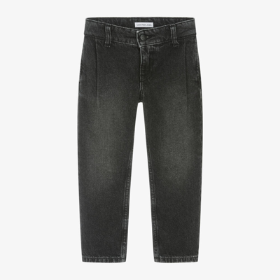 Shop Calvin Klein Boys Grey Washed Denim Jeans