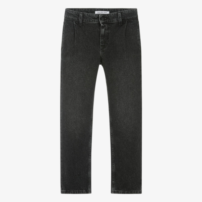 Shop Calvin Klein Teen Boys Grey Washed Denim Jeans